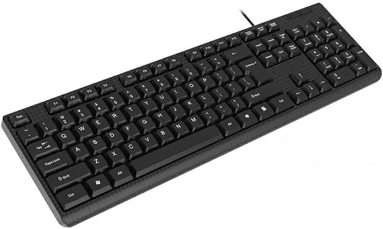 Yadojingcn Wired Silent Keyboard with lightweight design, square keycaps, and LED indicators.